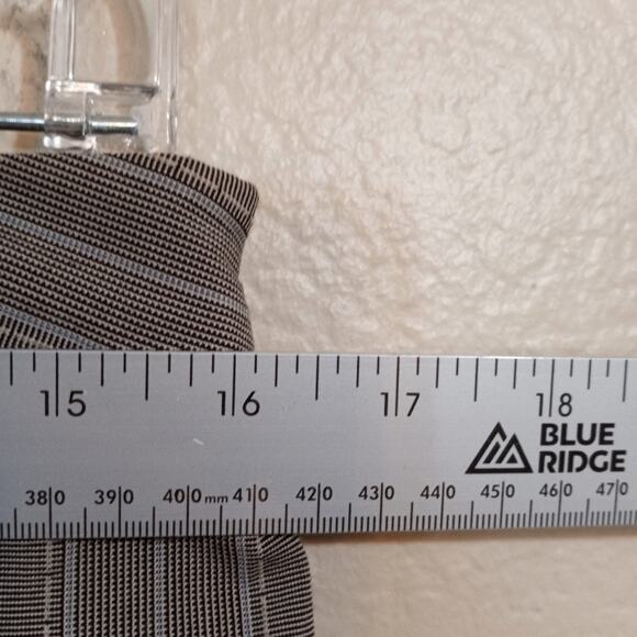 Versailles Beige Knee Length Pinstripe Skirt Flirty Hemline 10 - Picture 6 of 11